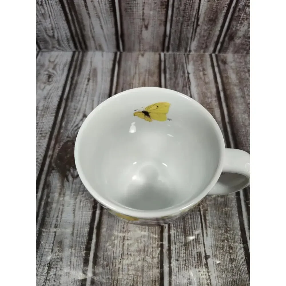 Hallmark Marjolein Bastin Coffee Tea Cup Mug Butterfly Ladybug Flowers Signed